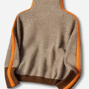 Émilie | Pull Femme Élégant à Col Roulé avec Rayures Contrastées Modernes