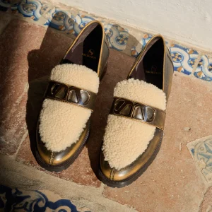 Mocassins Blair Aspen en cuir marron doré et mouton