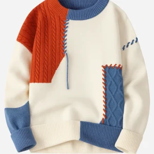Lucas | Pull Homme Moderne Patchwork – Pull Décontracté et Stylé