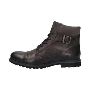 Leder Schnürstiefel dunkelgrau