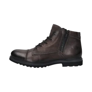 Leder Schnürstiefel dunkelgrau