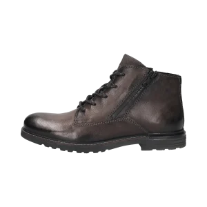 Leder Schnürstiefel dunkelgrau