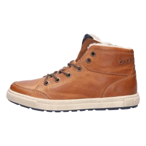 Leder Schnürstiefel cognac