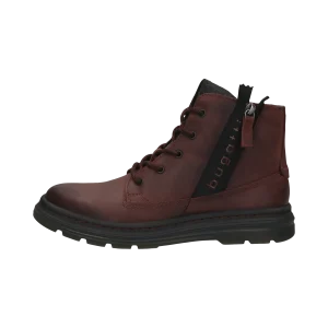 Leder Schnürstiefel bordo