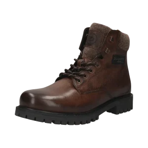 Leder Schnürstiefel dunkelbraun