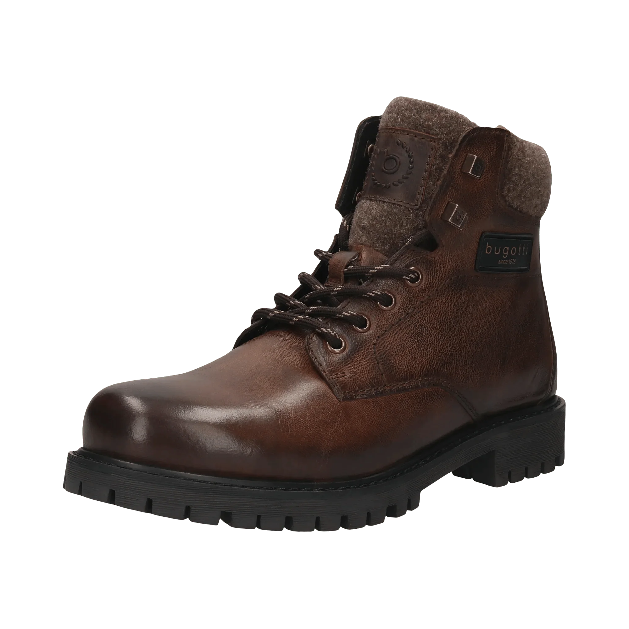 Leder Schnürstiefel dunkelbraun