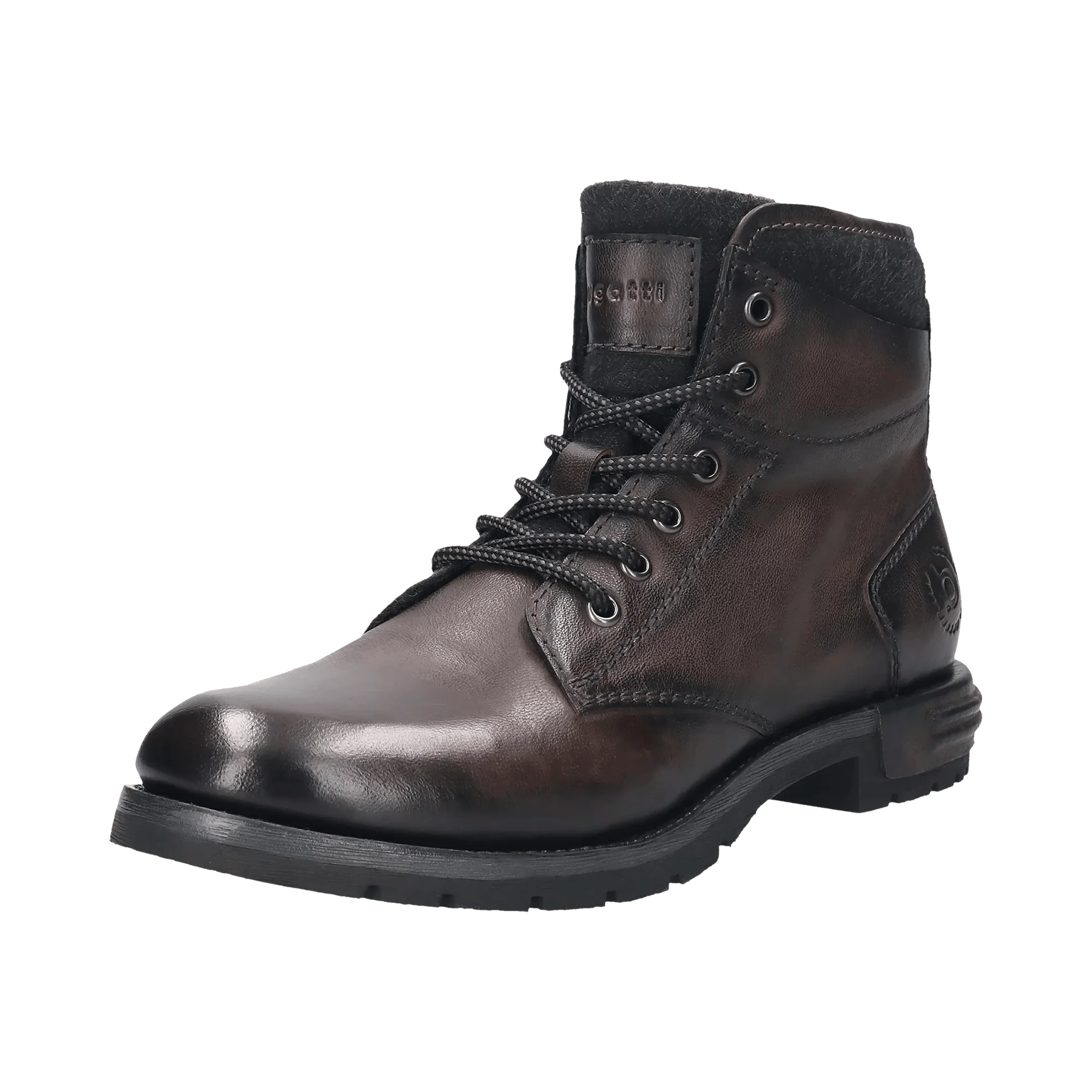 Leder Schnürstiefel dunkelgrau – Image 2