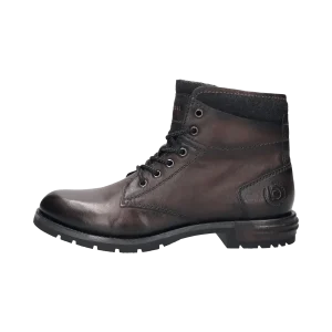 Leder Schnürstiefel dunkelgrau