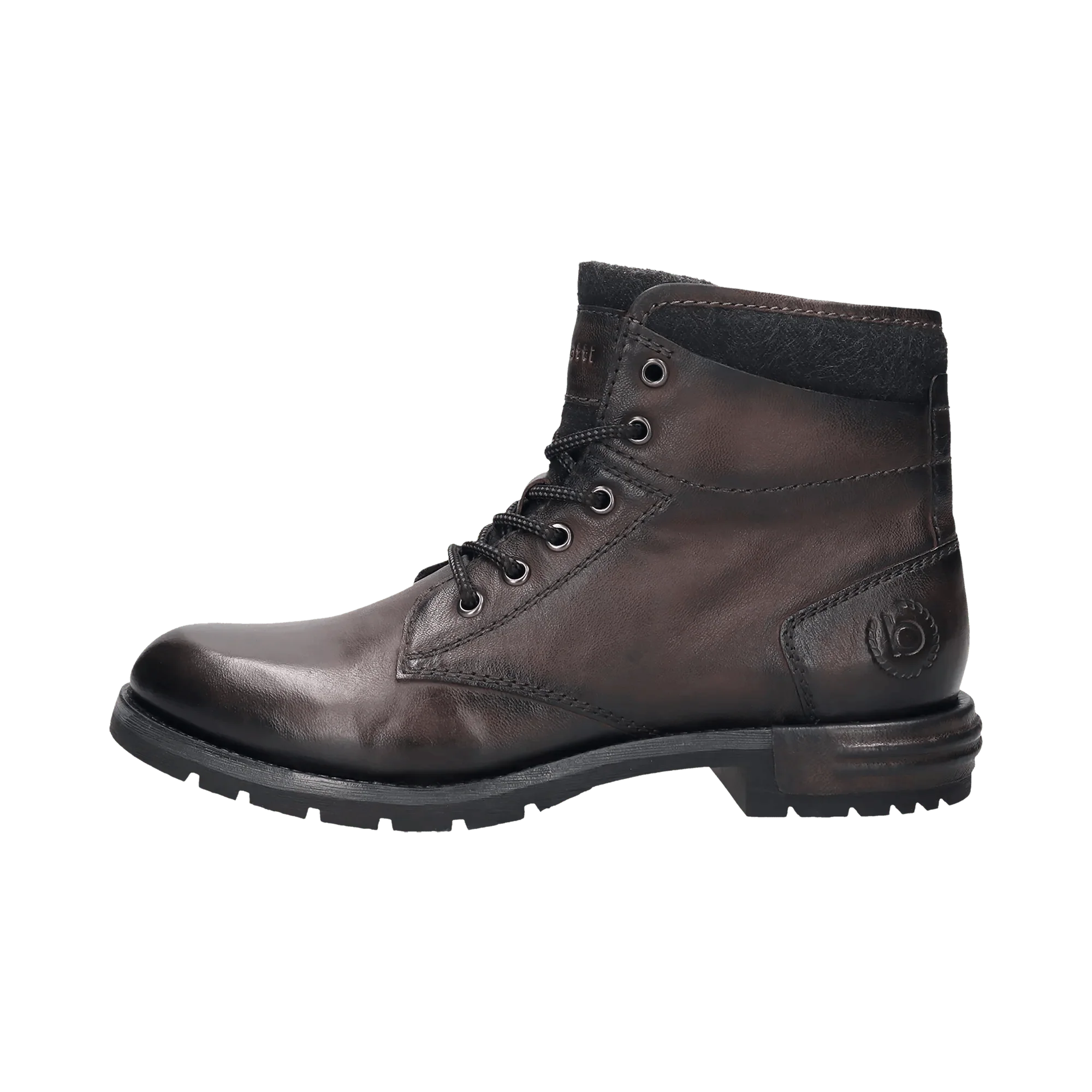 Leder Schnürstiefel dunkelgrau