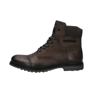 Leder Schnürstiefel dunkelgrau