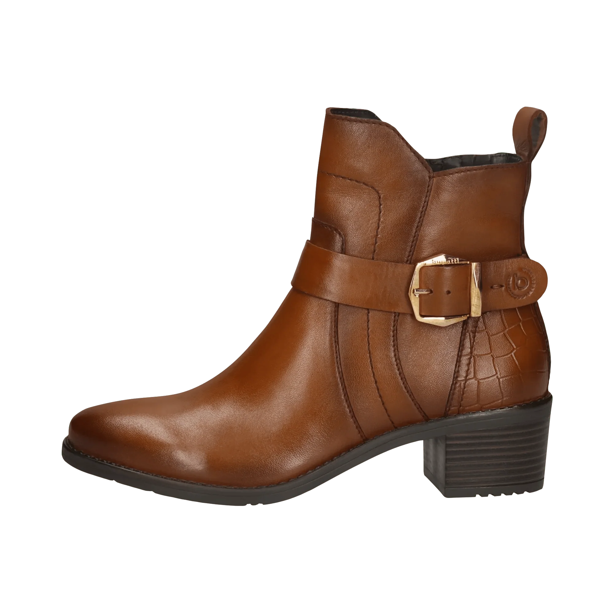 Leder Stiefeletten cognac