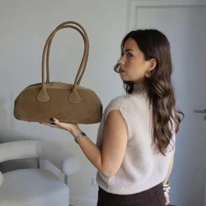 SAC BOWLING CUIR TAUPE