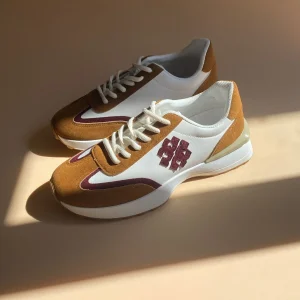 Basket à motif - Bordeaux & Camel