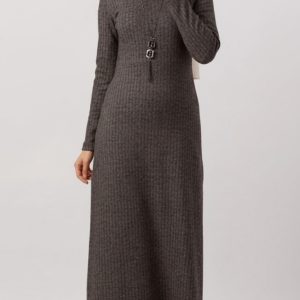 Abaya Légèrement Évasée Taupe