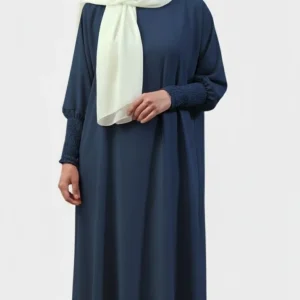 Abaya soie de médine Bleu Marine
