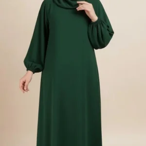 Abaya vert Foret Simple manches élastique