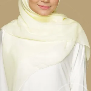 Hijab Mousseline Carré Jaune Collection Riley
