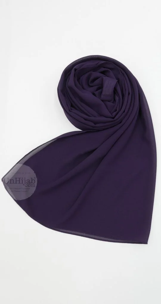 Hijab Mousseline DarkPurple Premium Collection – Image 3