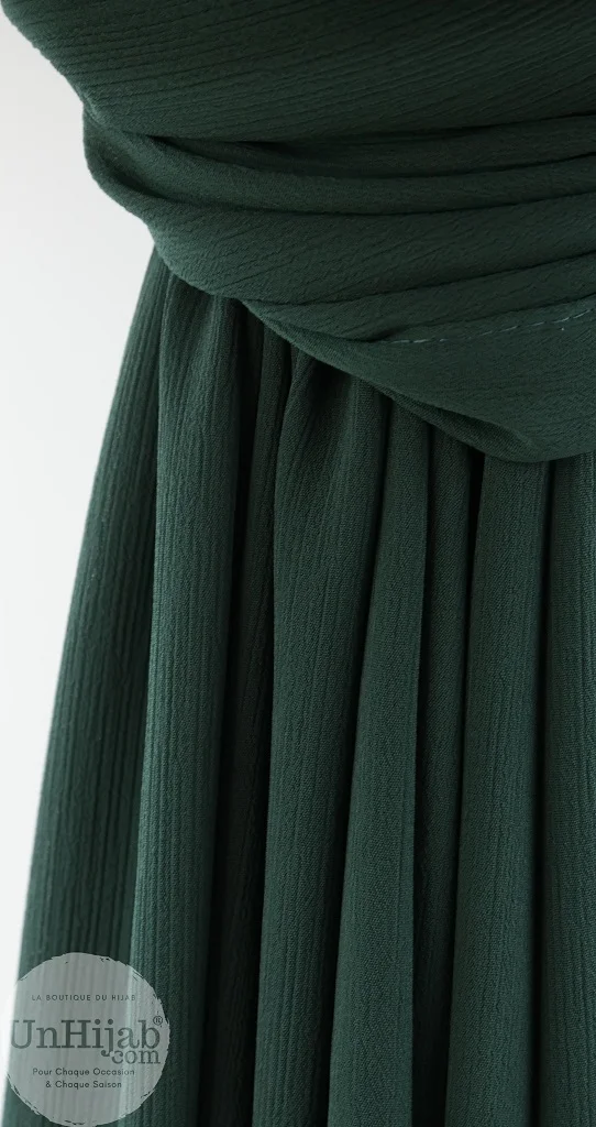 Hijab Mousseline Froissé Forest – Image 3
