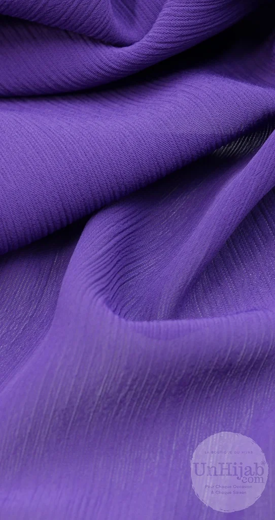 Hijab Mousseline Froissé Violet – Image 2