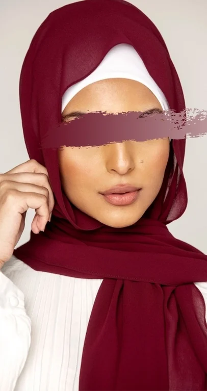 Hijab Mousseline Bordeaux Premium Collection – Image 5