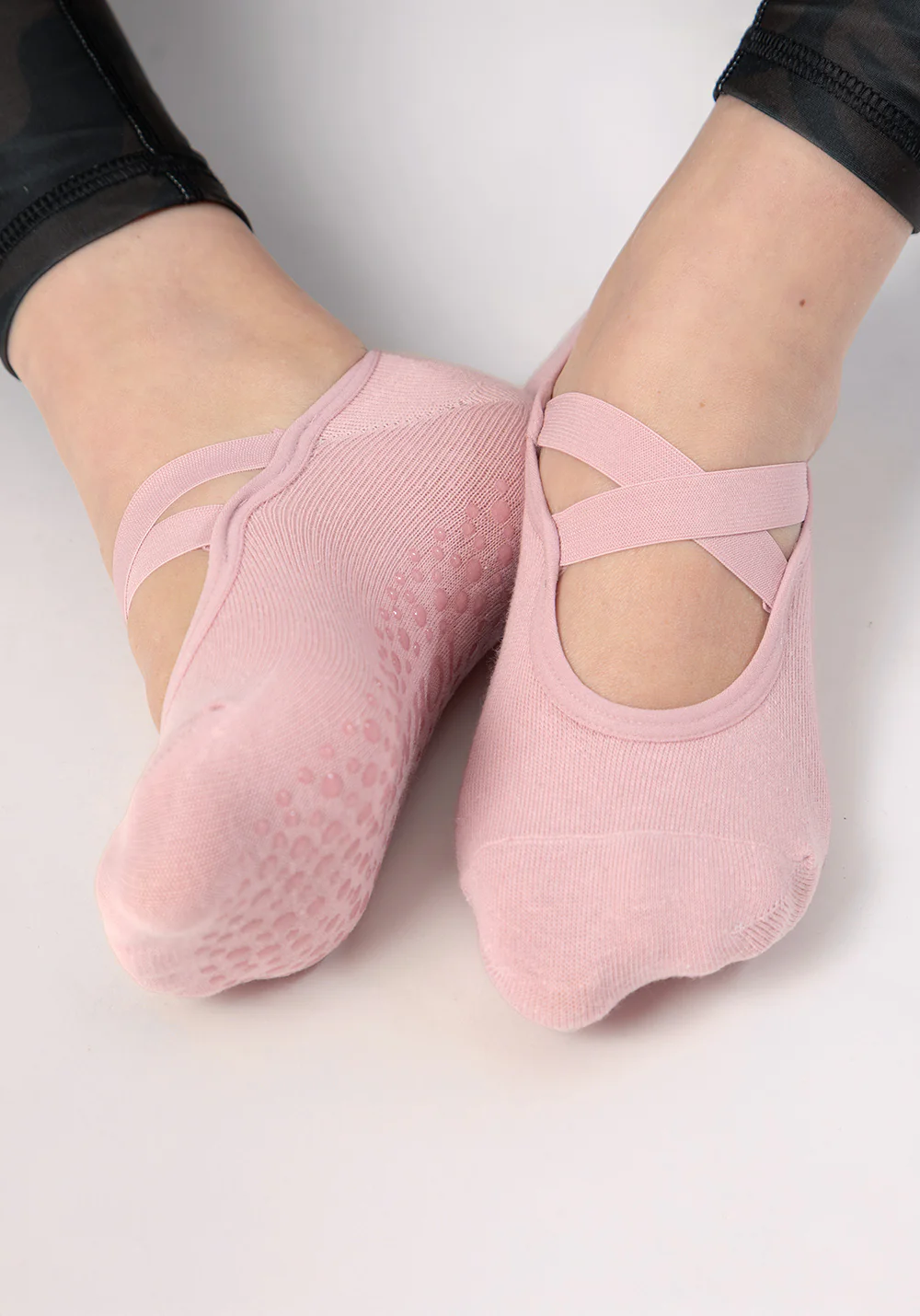 CHAUSSETTES BALLERINES À ÉLASTIQUES roses