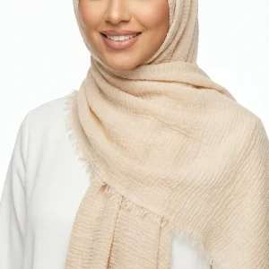 Hijab Froissé Beige Basic Collection
