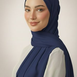 Hijab Soie de Medine Bleu Marine
