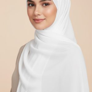 Hijab Mousseline Blanc Premium Collection