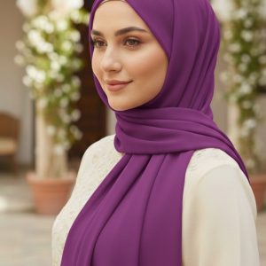 Hijab Mousseline Prune Premium Collection
