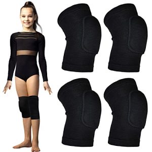 Lot de 2 paires de genouillères pour enfants de 7 à 12 ans avec protection épaisse pour danse, VTT, handball, vélo, snowboard, scooter, football, lutte