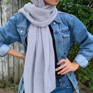 Hijab Plissé Collection Careena Silver