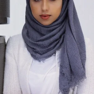 Hijab Froissé Denim Basic Collection