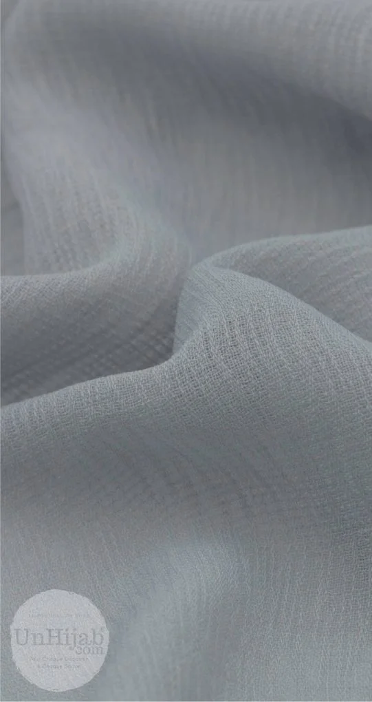 Silver Hijab Mousseline Froissé – Image 3