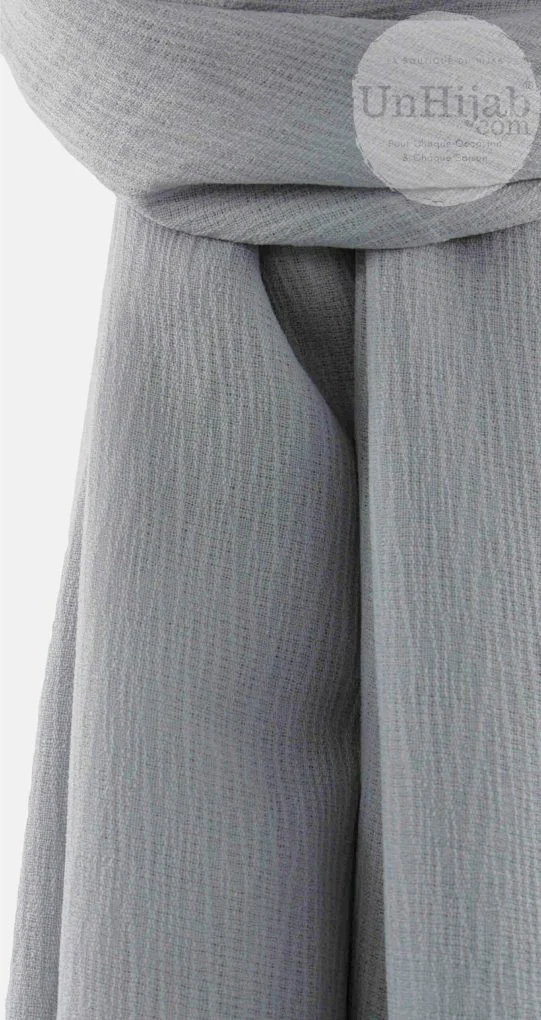 Silver Hijab Mousseline Froissé – Image 4