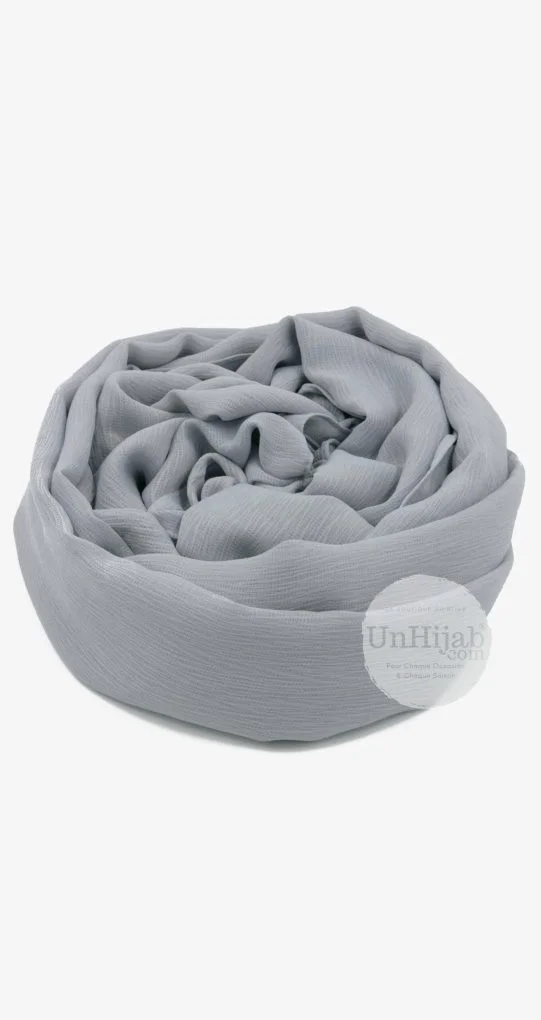 Silver Hijab Mousseline Froissé – Image 2