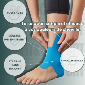 Bandes Kinésiologie Cheville FLEXACTIVE™ - Soulagement & Stabilité Immédiate