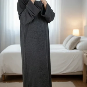 Robe Pull Longue Femme Gris Foncé