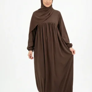 Abaya Marron Chocolat  Soie de Médine