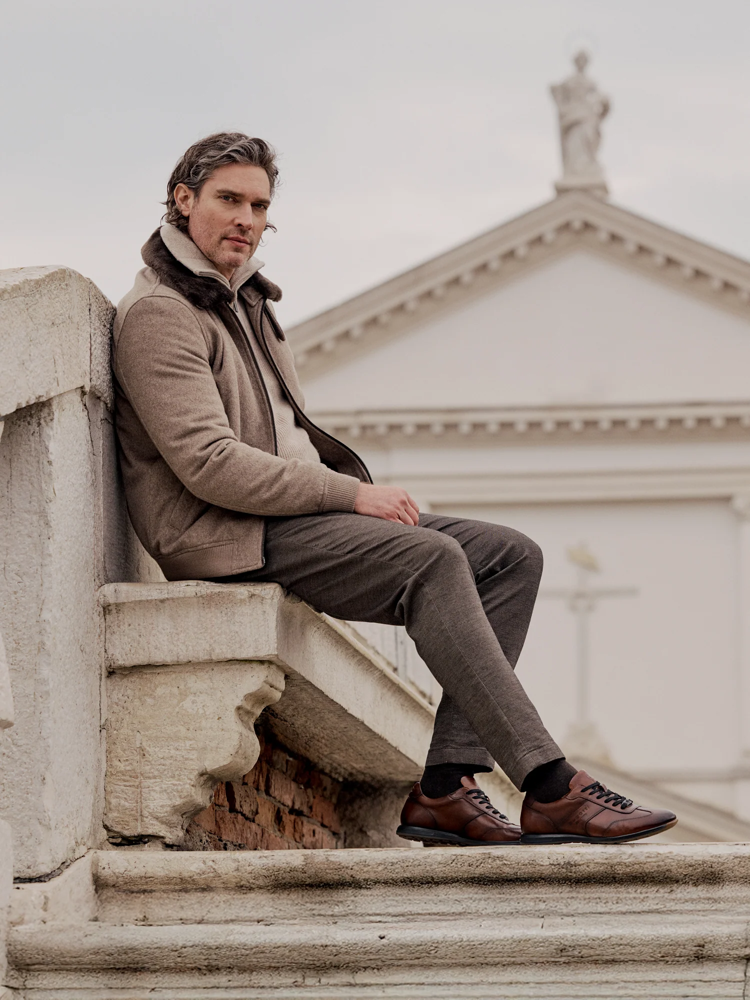 Leder Sneaker braun – Image 2