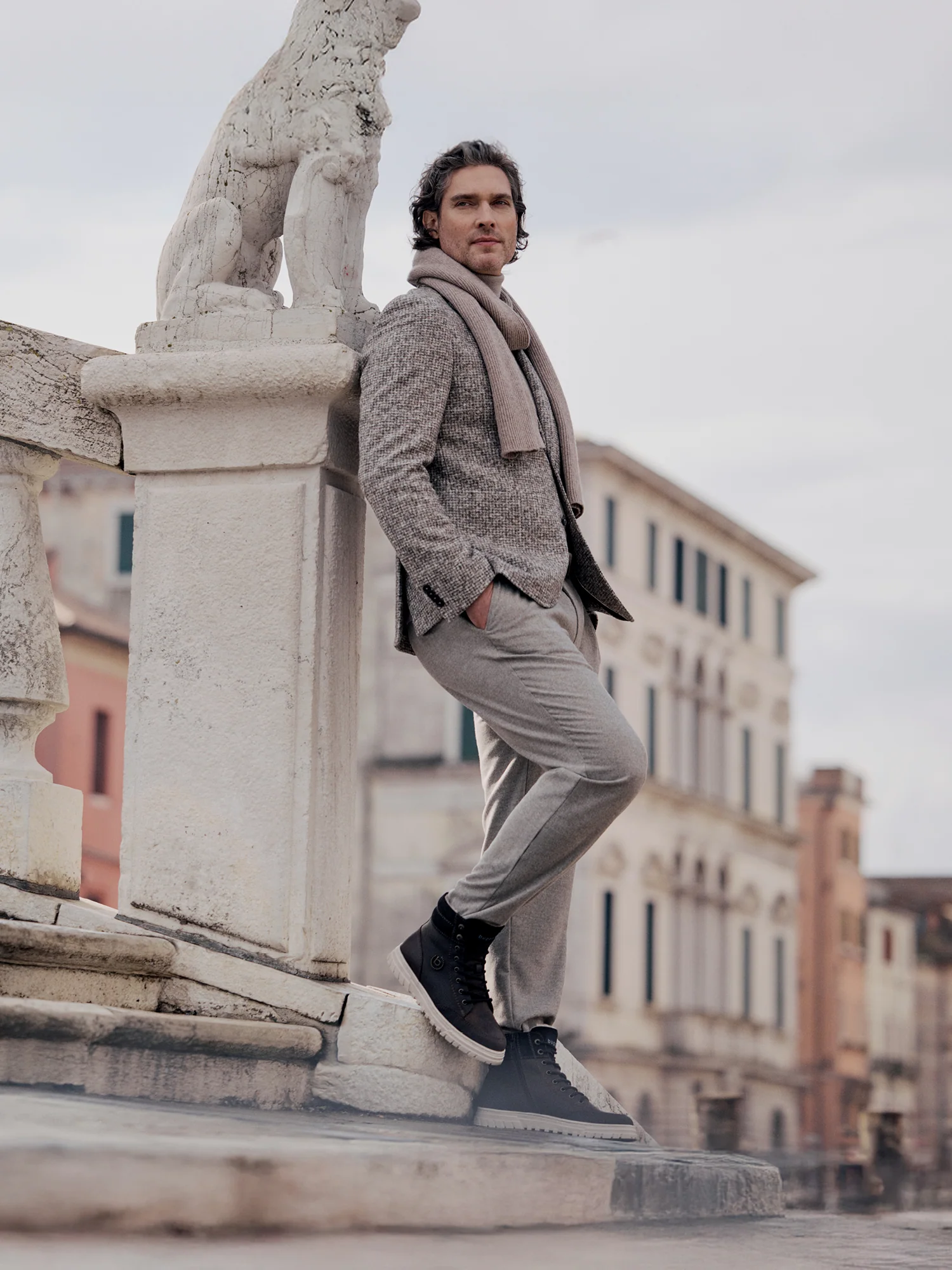 Leder Schnürstiefel dunkelbraun – Image 2