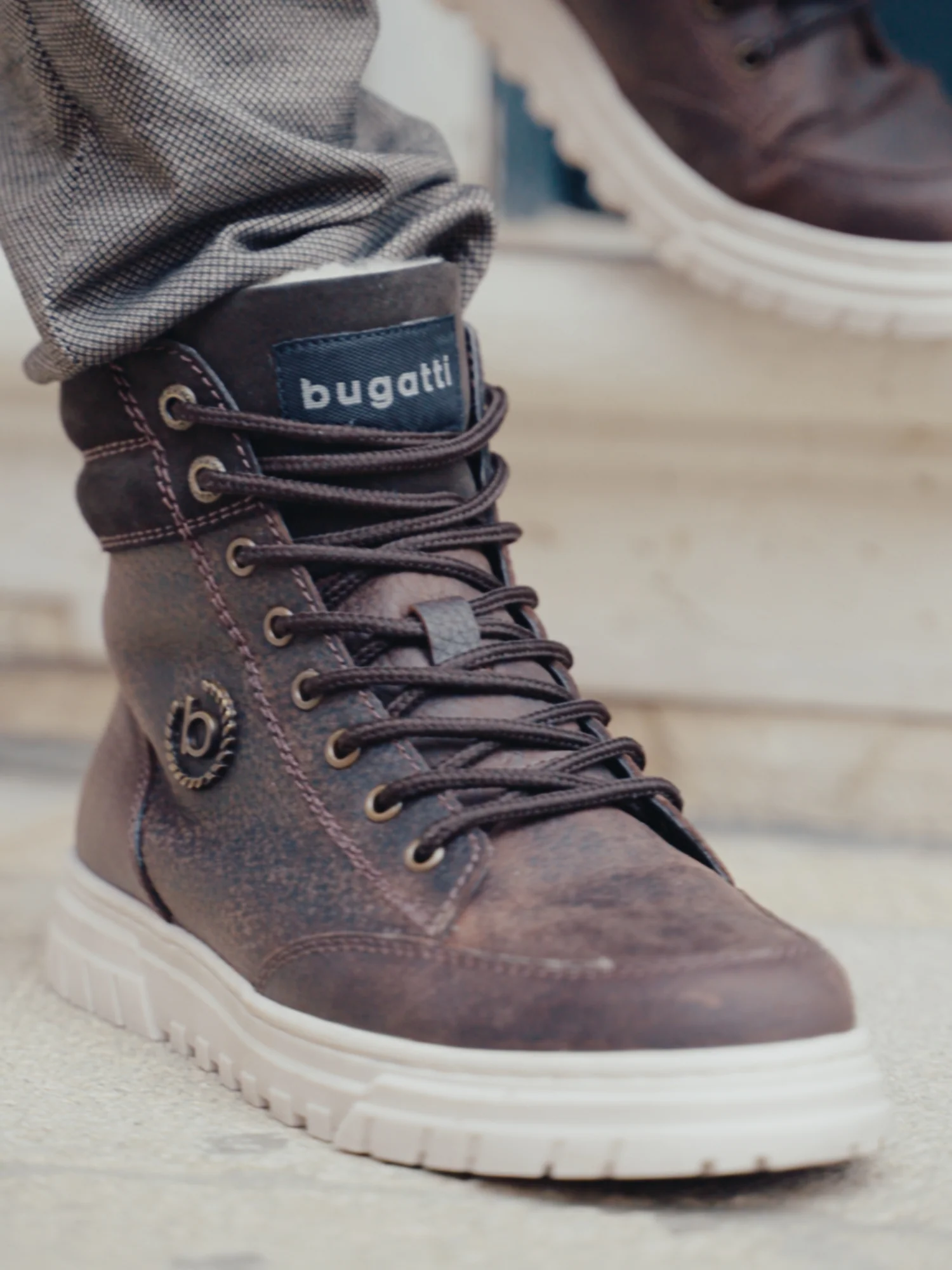 Leder Schnürstiefel dunkelbraun – Image 6