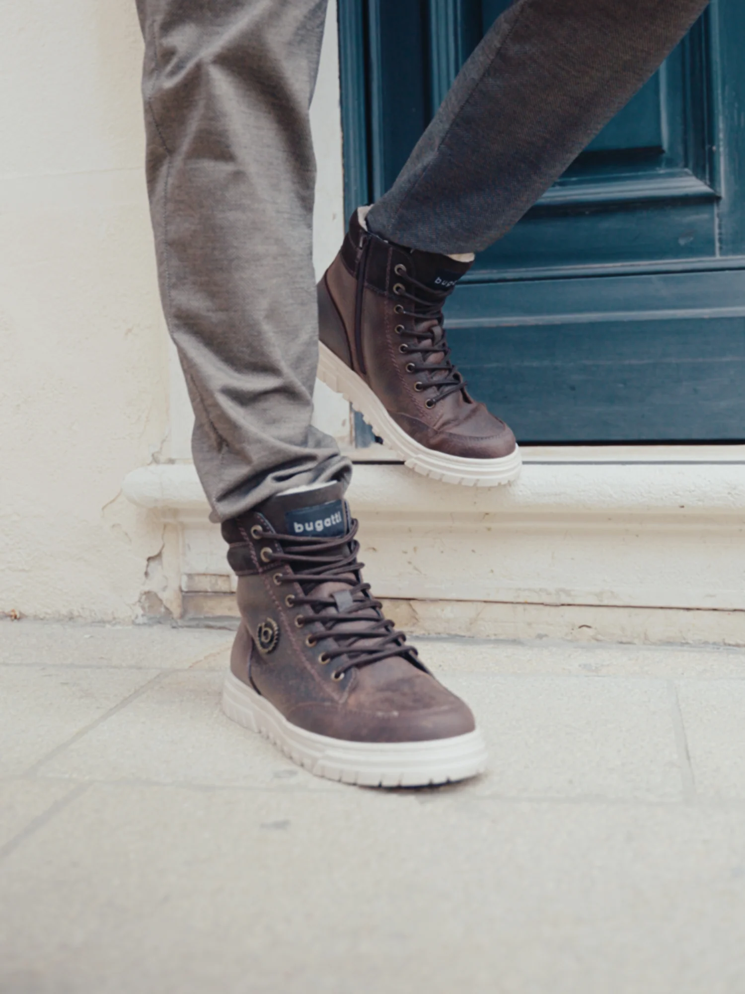 Leder Schnürstiefel dunkelbraun – Image 8