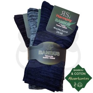 Chaussettes bambou coton fantaisie - 3 paires
