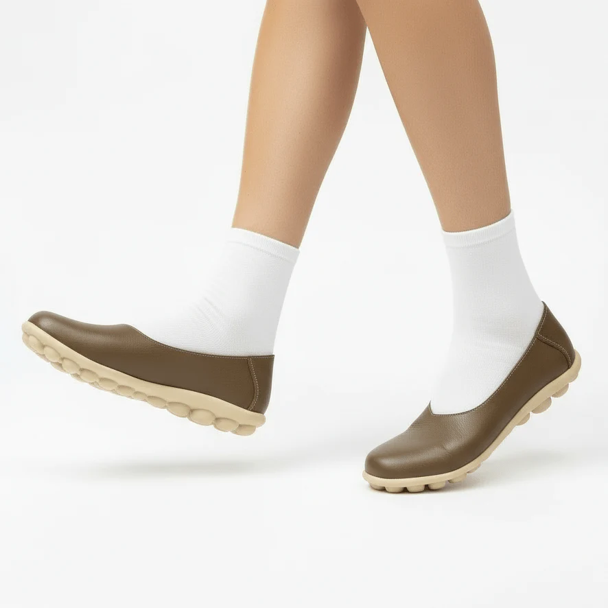 Chaussons Ballerines en Cuir pour Femme – Image 2