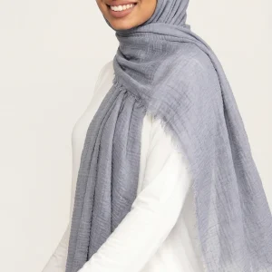 Hijab Froissé Gris
