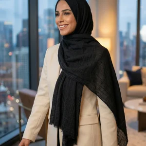 Hijab Froissé Noir