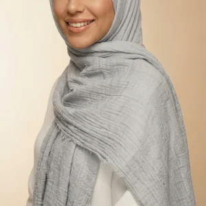 Hijab Froissé Silver Basic Collection
