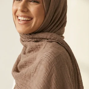 Hijab froissé Taupe Basic Collection