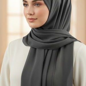 Hijab Mousseline DarkGrey Premium Collection